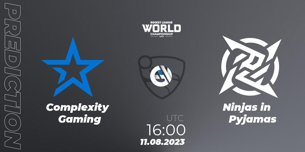 Complexity Gaming vs Ninjas in Pyjamas: Betting TIp, Match Prediction. 11.08.2023 at 15:00. Rocket League, Rocket League Championship Series 2022-23 - World Championship Group Stage