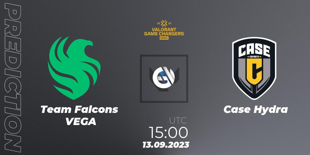 Team Falcons VEGA vs Case Hydra: Betting TIp, Match Prediction. 13.09.2023 at 15:00. VALORANT, VCT 2023: Game Changers EMEA Stage 3 - Group Stage