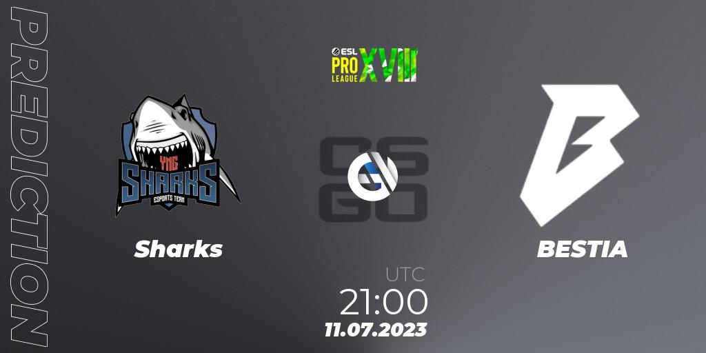 Sharks vs BESTIA: Betting TIp, Match Prediction. 11.07.23. CS2 (CS:GO), ESL Pro League Season 18: South American Qualifier