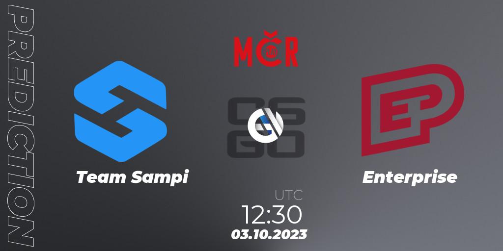 Team Sampi vs Enterprise: Betting TIp, Match Prediction. 03.10.2023 at 12:30. Counter-Strike (CS2), Tipsport Cup Prague Fall 2023: Online Stage