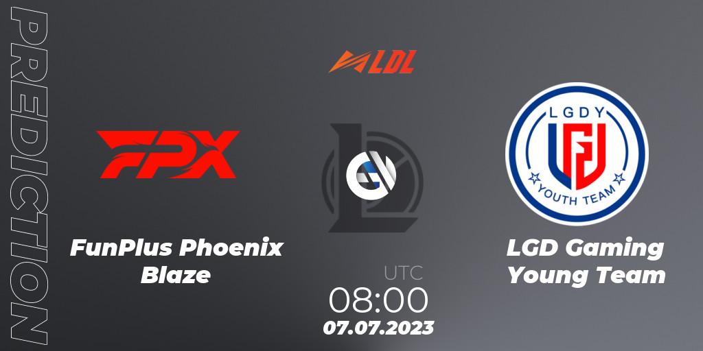 FunPlus Phoenix Blaze vs LGD Gaming Young Team: Betting TIp, Match Prediction. 07.07.2023 at 08:00. LoL, LDL 2023 - Regular Season - Stage 3