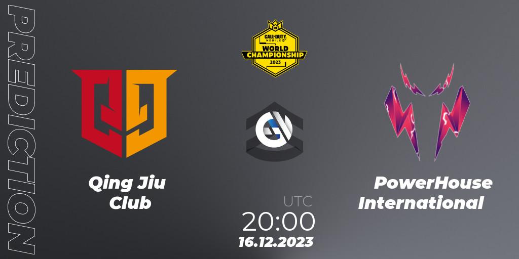 Qing Jiu Club vs PowerHouse International: Betting TIp, Match Prediction. 16.12.2023 at 18:25. Call of Duty, CODM World Championship 2023