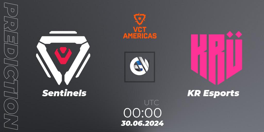 Sentinels vs KRÜ Esports: Betting TIp, Match Prediction. 30.06.2024 at 00:00. VALORANT, VALORANT Champions Tour 2024: Americas League - Stage 2 - Group Stage