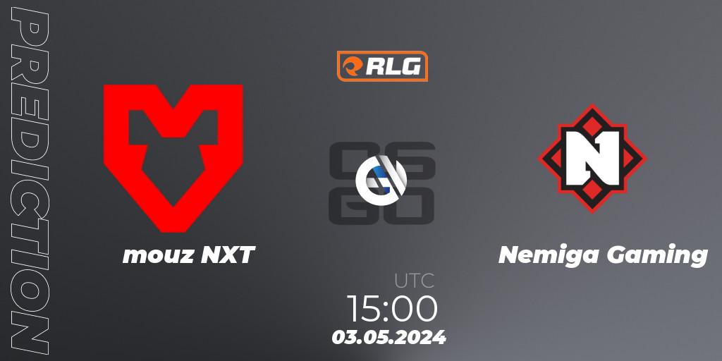mouz NXT vs Nemiga Gaming: Betting TIp, Match Prediction. 03.05.2024 at 15:00. Counter-Strike (CS2), RES European Series #3