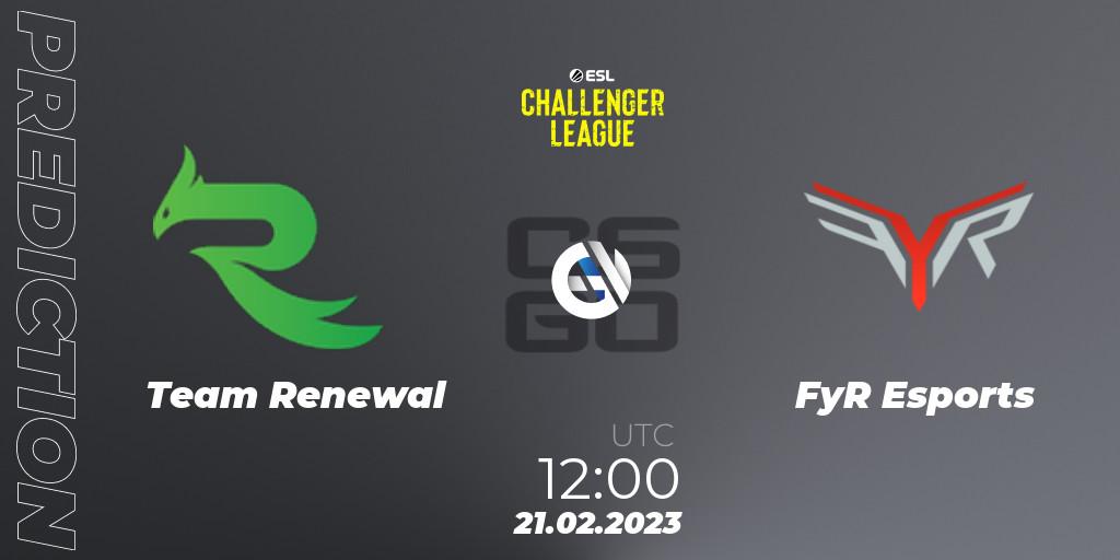 Team Renewal vs FyR Esports: Betting TIp, Match Prediction. 21.02.23. CS2 (CS:GO), ESL Challenger League Season 44: Asia-Pacific