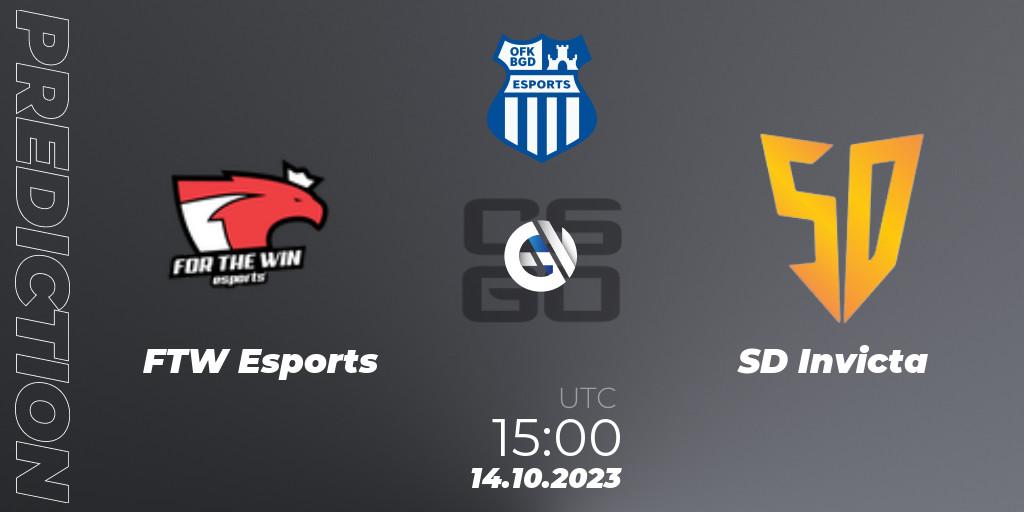 FTW Esports vs SD Invicta: Betting TIp, Match Prediction. 14.10.2023 at 15:00. Counter-Strike (CS2), OFK BGD Esports Series #1