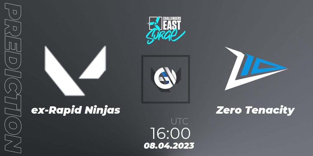 ex-Rapid Ninjas vs Zero Tenacity: Betting TIp, Match Prediction. 08.04.2023 at 16:05. VALORANT, VALORANT Challengers East: Surge - Split 2 - Regular Season