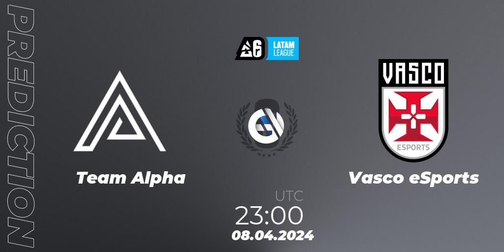 Team Alpha vs Vasco eSports: Betting TIp, Match Prediction. 08.04.2024 at 23:00. Rainbow Six, LATAM League 2024 - Stage 1: LATAM South