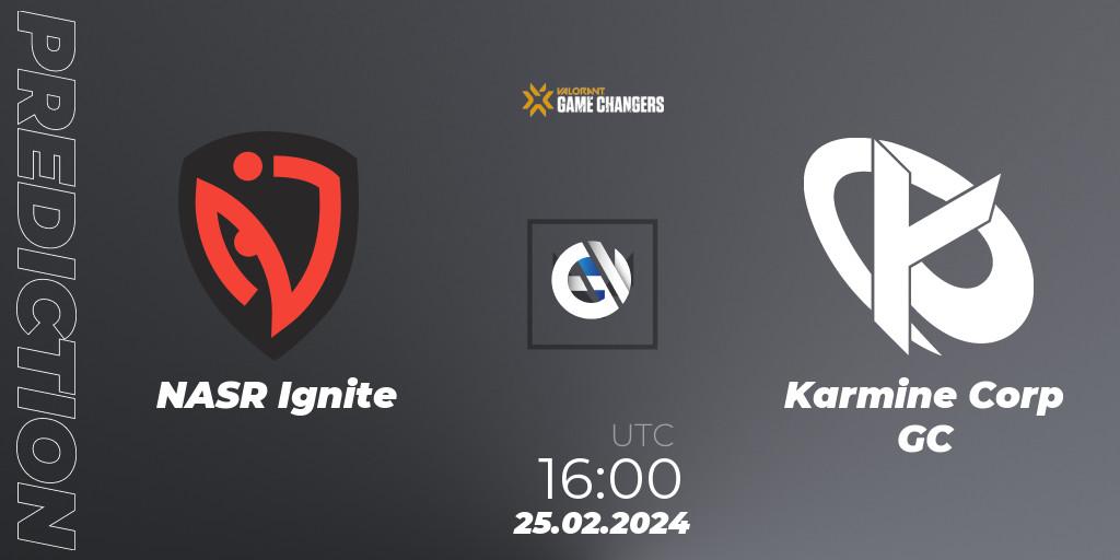 NASR Ignite vs Karmine Corp GC: Betting TIp, Match Prediction. 25.02.2024 at 16:00. VALORANT, VCT 2024: Game Changers EMEA Stage 1