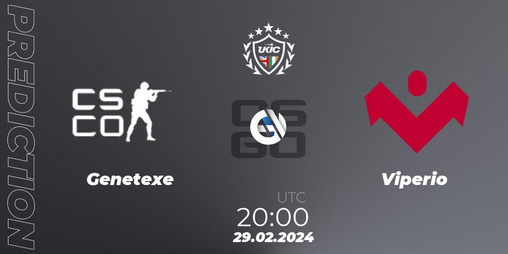 Genetexe vs Viperio: Betting TIp, Match Prediction. 29.02.2024 at 20:00. Counter-Strike (CS2), UKIC League Season 1: Division 1