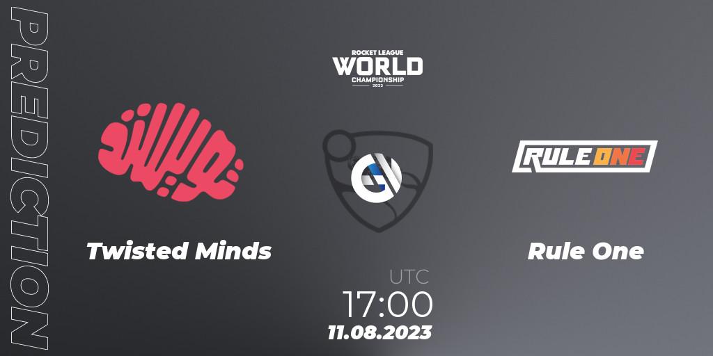 Twisted Minds vs Rule One: Betting TIp, Match Prediction. 11.08.2023 at 17:30. Rocket League, Rocket League Championship Series 2022-23 - World Championship Group Stage
