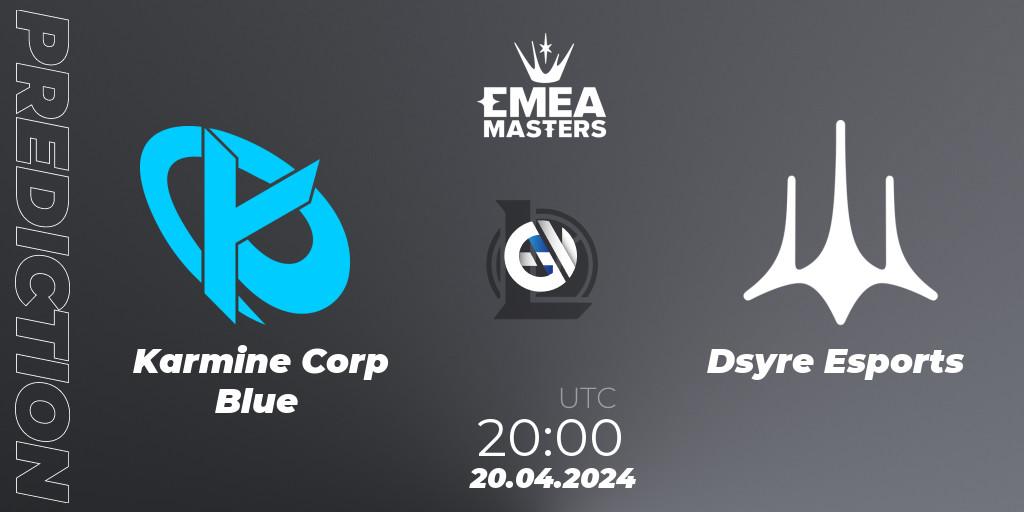 Karmine Corp Blue vs Dsyre Esports: Betting TIp, Match Prediction. 20.04.24. LoL, EMEA Masters Spring 2024 - Group Stage
