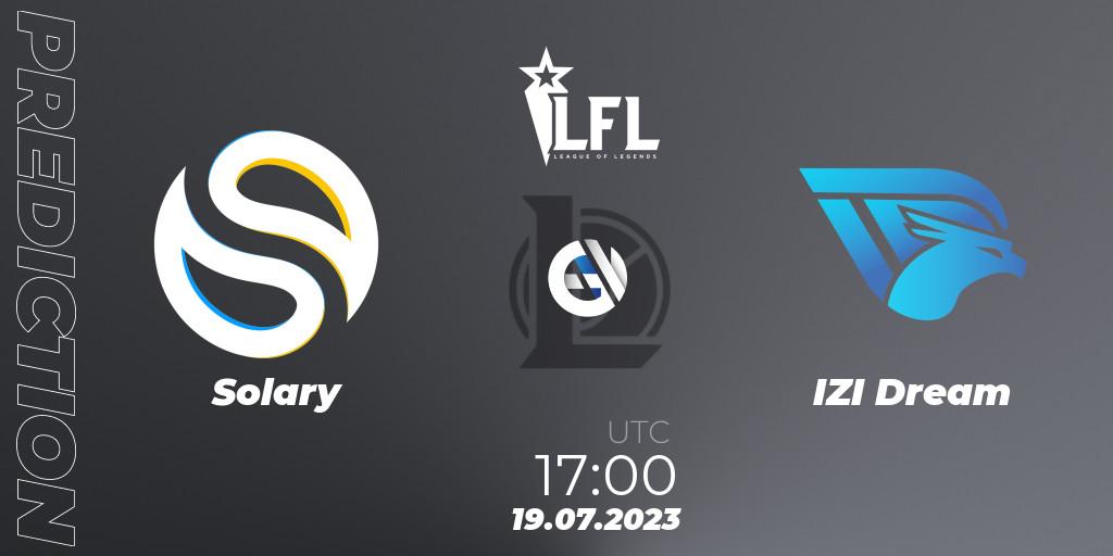 Solary vs IZI Dream: Betting TIp, Match Prediction. 19.07.2023 at 17:00. LoL, LFL Summer 2023 - Group Stage