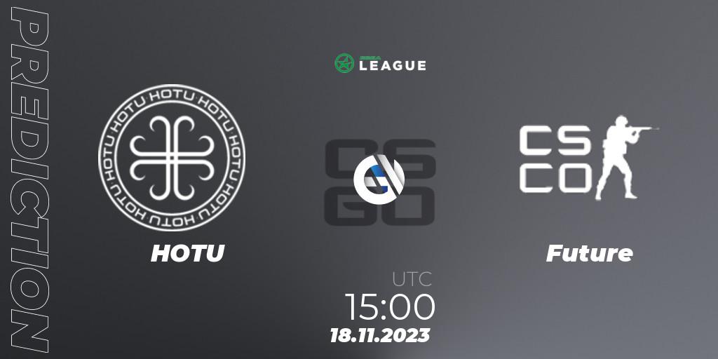 HOTU vs Future: Betting TIp, Match Prediction. 24.11.2023 at 16:00. Counter-Strike (CS2), ESEA Season 47: Advanced Division - Europe