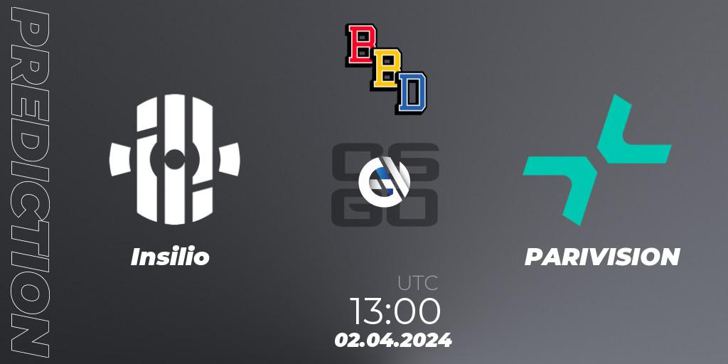 Insilio vs PARIVISION: Betting TIp, Match Prediction. 02.04.24. CS2 (CS:GO), BetBoom Dacha Belgrade 2024: European Qualifier