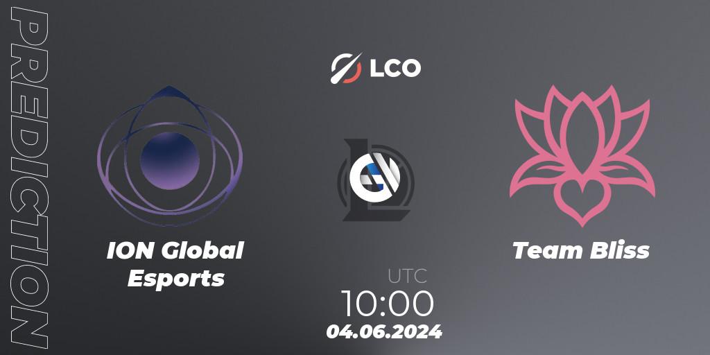 ION Global Esports vs Team Bliss: Betting TIp, Match Prediction. 04.06.2024 at 10:00. LoL, LCO Split 2 2024 - Group Stage