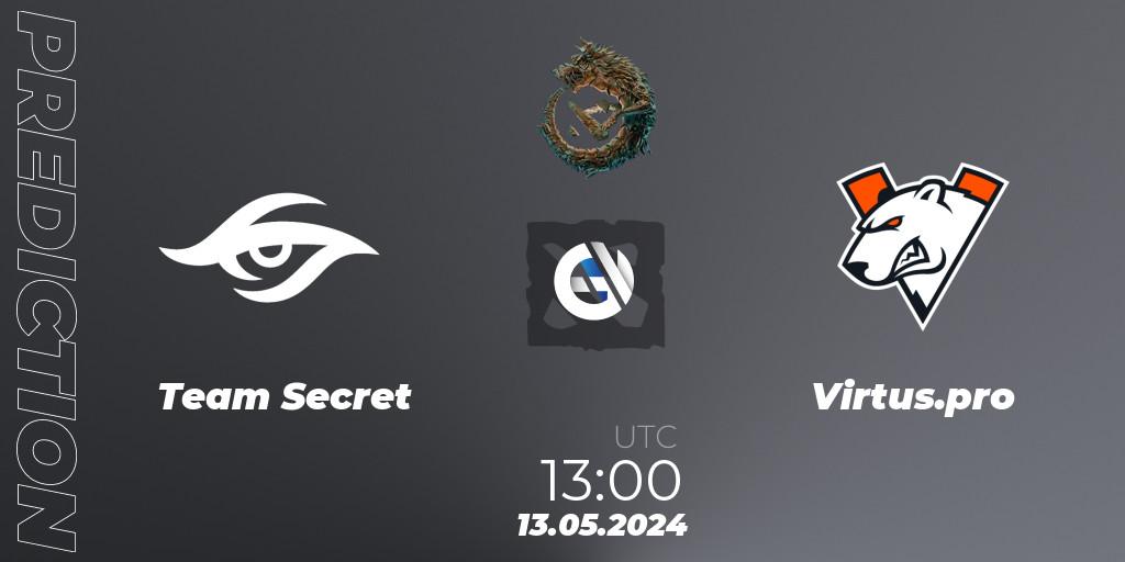 Team Secret vs Virtus.pro: Betting TIp, Match Prediction. 13.05.24. Dota 2, PGL Wallachia Season 1 - Group Stage