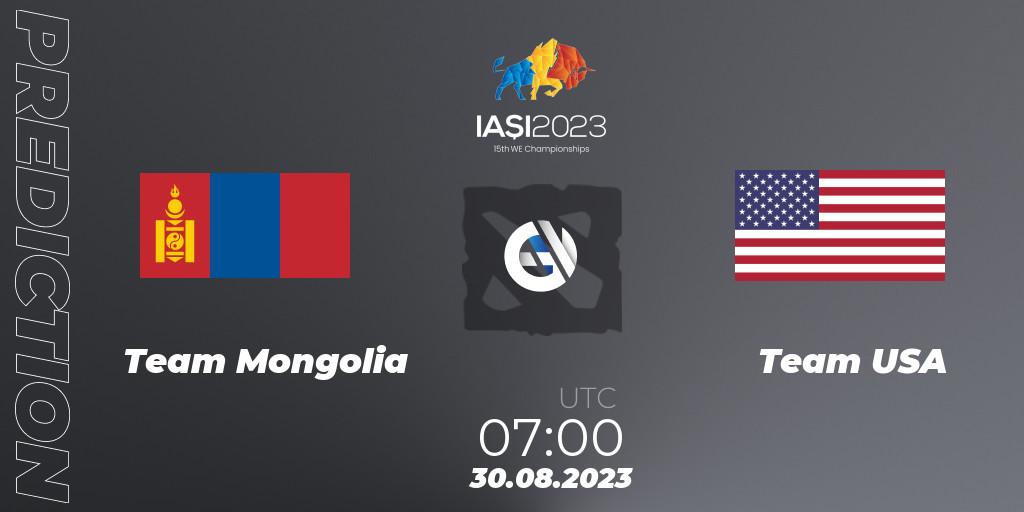 Team Mongolia vs Team USA: Betting TIp, Match Prediction. 30.08.23. Dota 2, IESF World Championship 2023