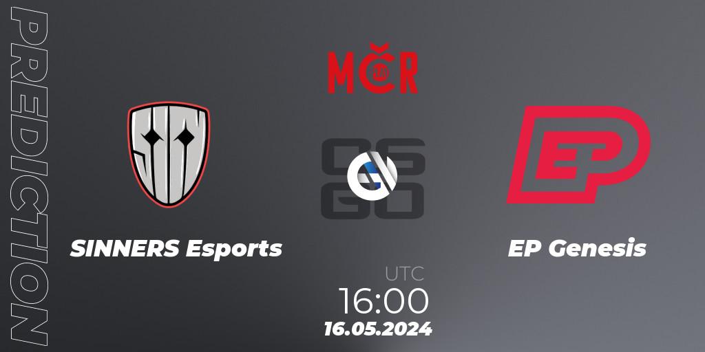 SINNERS Esports vs EP Genesis: Betting TIp, Match Prediction. 16.05.2024 at 16:00. Counter-Strike (CS2), Tipsport Cup Spring 2024: Online Stage