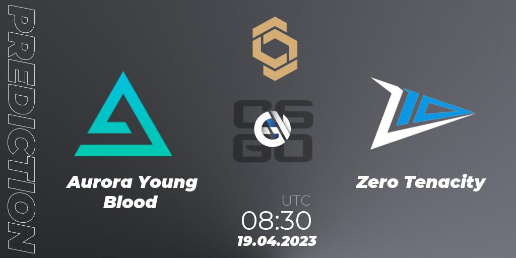 Aurora Young Blood vs Zero Tenacity: Betting TIp, Match Prediction. 19.04.2023 at 11:30. Counter-Strike (CS2), CCT South Europe Series #4: Closed Qualifier