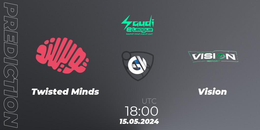 Twisted Minds vs Vision: Betting TIp, Match Prediction. 15.05.2024 at 18:00. Rocket League, Saudi eLeague 2024 - Major 2: Online Major Phase 1