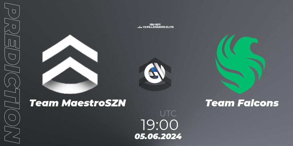 Team MaestroSZN vs Team Falcons: Betting TIp, Match Prediction. 05.06.2024 at 19:00. Call of Duty, Call of Duty Challengers 2024 - Elite 3: EU