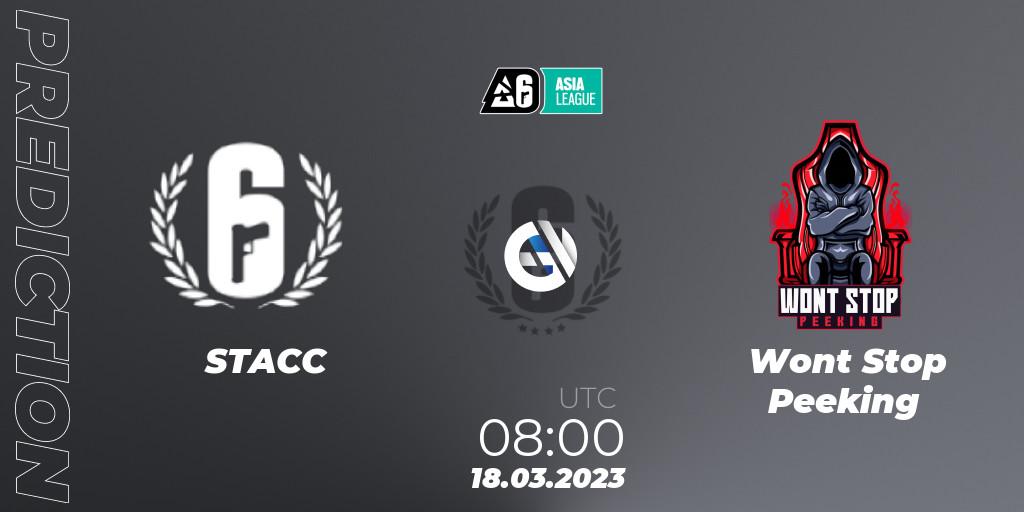STACC vs Wont Stop Peeking: Betting TIp, Match Prediction. 18.03.23. Rainbow Six, South Asia League 2023 - Stage 1