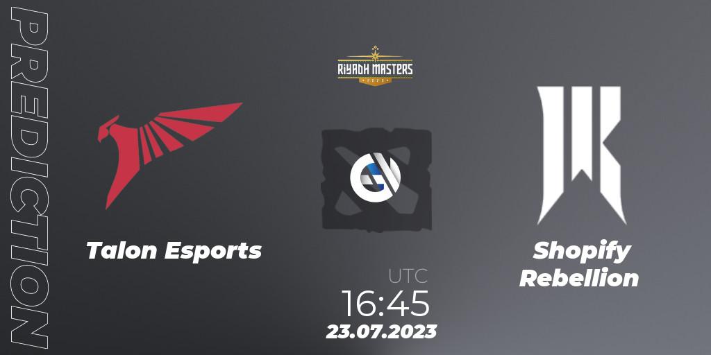 Talon Esports vs Shopify Rebellion: Betting TIp, Match Prediction. 23.07.2023 at 16:48. Dota 2, Riyadh Masters 2023 - Group Stage