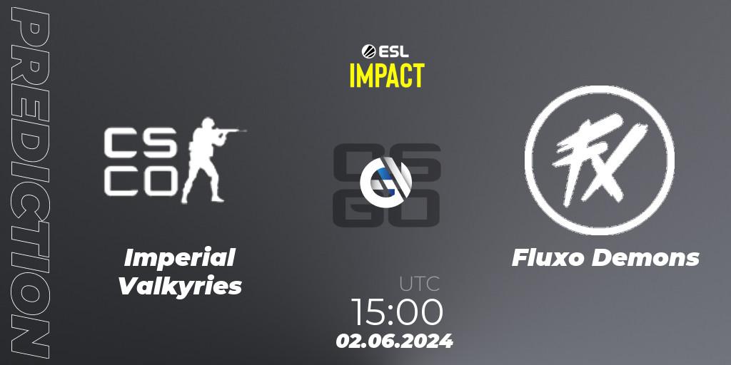Imperial Valkyries vs Fluxo Demons: Betting TIp, Match Prediction. 02.06.2024 at 15:00. Counter-Strike (CS2), ESL Impact League Season 5 Finals