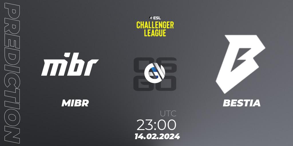 MIBR vs BESTIA: Betting TIp, Match Prediction. 14.02.2024 at 23:00. Counter-Strike (CS2), ESL Challenger League Season 47: South America
