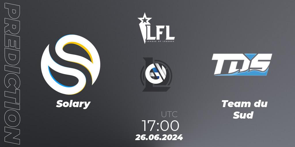 Solary vs Team du Sud: Betting TIp, Match Prediction. 26.06.2024 at 17:00. LoL, LFL Summer 2024
