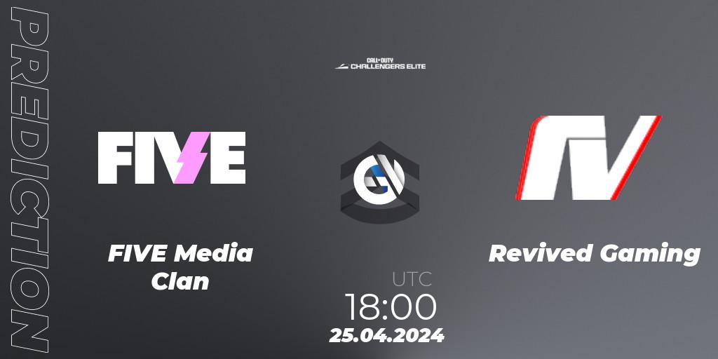 FIVE Media Clan vs Revived Gaming: Betting TIp, Match Prediction. 25.04.2024 at 18:00. Call of Duty, Call of Duty Challengers 2024 - Elite 2: EU