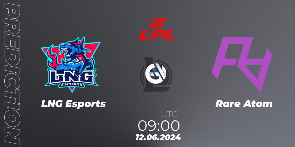 LNG Esports vs Rare Atom: Betting TIp, Match Prediction. 12.06.2024 at 09:00. LoL, LPL 2024 Summer - Group Stage
