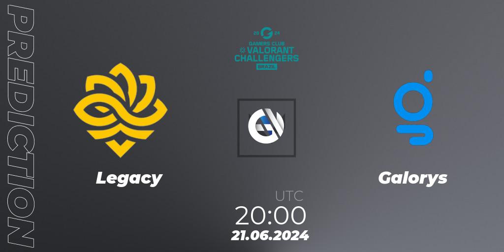 Legacy vs Galorys: Betting TIp, Match Prediction. 26.06.2024 at 20:00. VALORANT, VALORANT Challengers 2024 Brazil: Split 2