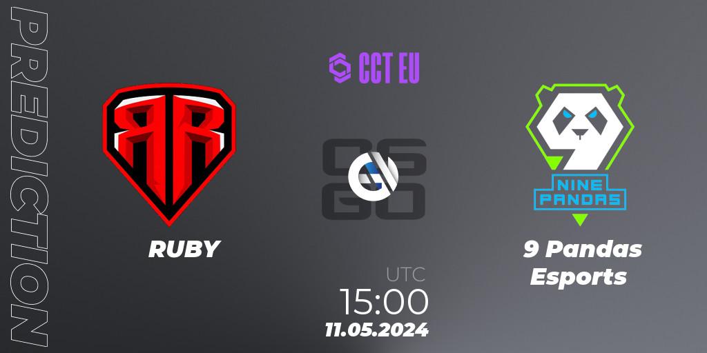 RUBY vs 9 Pandas Esports: Betting TIp, Match Prediction. 11.05.2024 at 15:05. Counter-Strike (CS2), CCT Season 2 Europe Series 2 