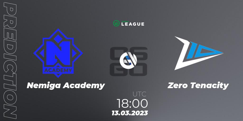 Nemiga Academy vs Zero Tenacity: Betting TIp, Match Prediction. 13.03.2023 at 18:00. Counter-Strike (CS2), ESEA Season 44: Main Division - Europe