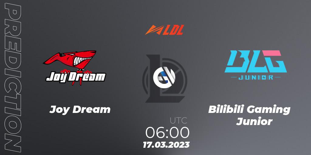 Joy Dream vs Bilibili Gaming Junior: Betting TIp, Match Prediction. 17.03.2023 at 06:00. LoL, LDL 2023 - Regular Season