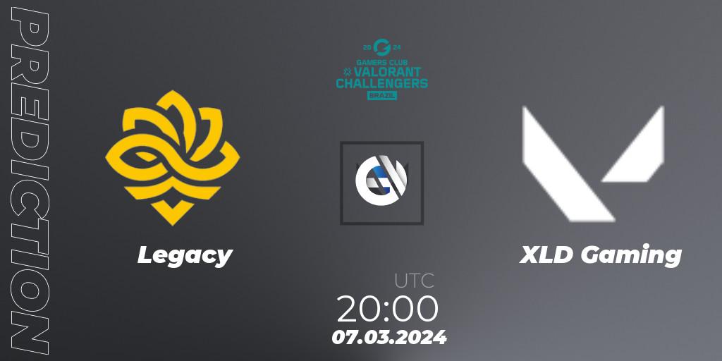 Legacy vs XLD Gaming: Betting TIp, Match Prediction. 07.03.2024 at 20:00. VALORANT, VALORANT Challengers Brazil 2024: Split 1