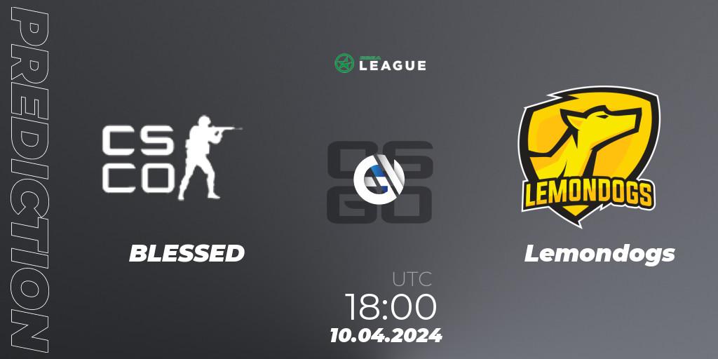 BLESSED vs Lemondogs: Betting TIp, Match Prediction. 10.04.2024 at 18:00. Counter-Strike (CS2), ESEA Season 49: Advanced Division - Europe