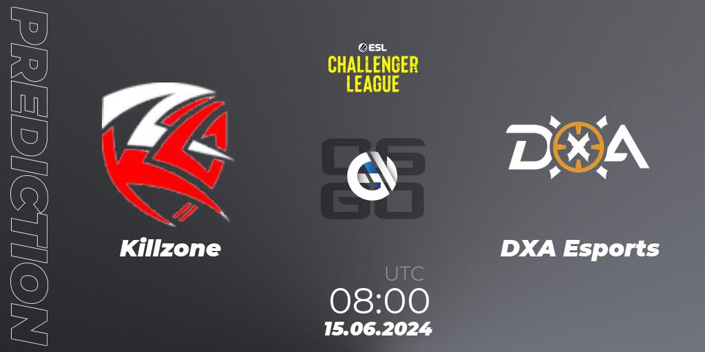 Killzone vs DXA Esports: Betting TIp, Match Prediction. 15.06.2024 at 08:00. Counter-Strike (CS2), ESL Challenger League Season 47 Relegation: Oceania