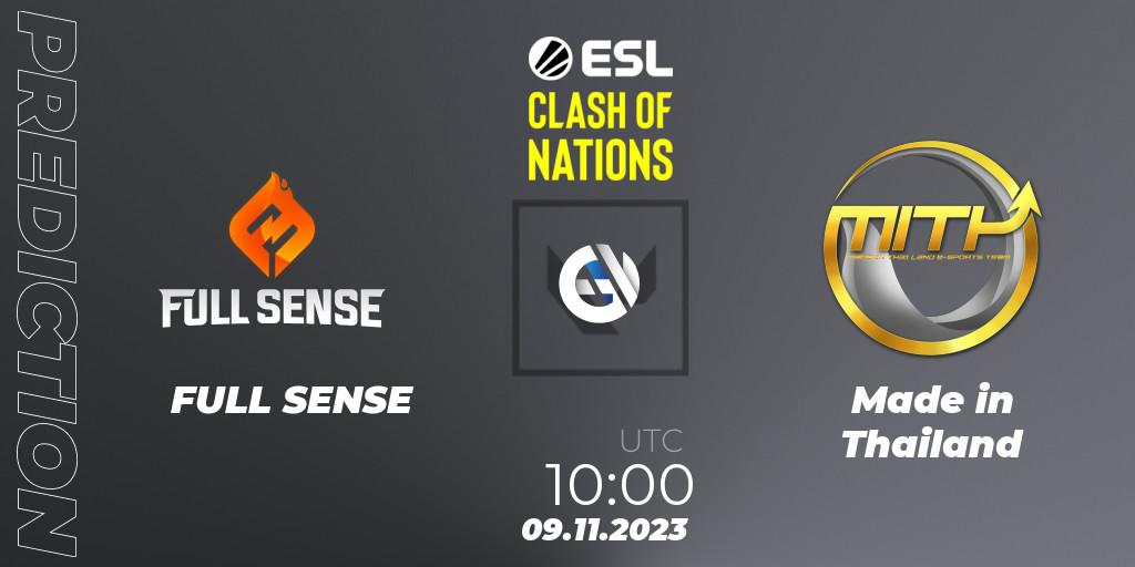 FULL SENSE vs Made in Thailand: Betting TIp, Match Prediction. 09.11.23. VALORANT, ESL Clash of Nations 2023 - Thailand Closed Qualifier
