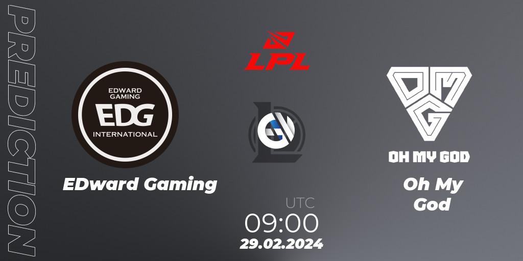 EDward Gaming vs Oh My God: Betting TIp, Match Prediction. 29.02.24. LoL, LPL Spring 2024 - Group Stage