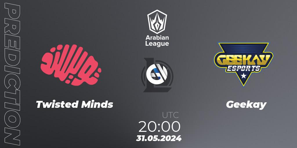 Twisted Minds vs Geekay: Betting TIp, Match Prediction. 31.05.2024 at 20:00. LoL, Arabian League Summer 2024