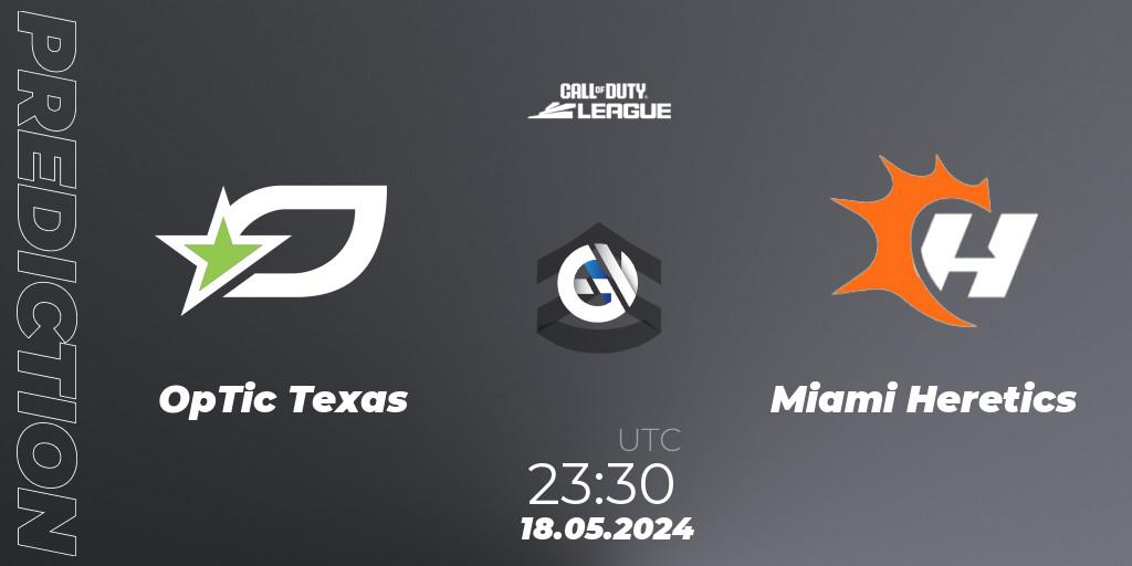 OpTic Texas vs Miami Heretics: Betting TIp, Match Prediction. 18.05.2024 at 23:30. Call of Duty, Call of Duty League 2024: Stage 3 Major