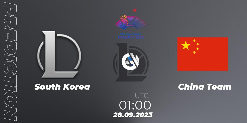 Korea Team vs China Team: Betting TIp, Match Prediction. 28.09.2023 at 01:00. LoL, 2022 Asian Games