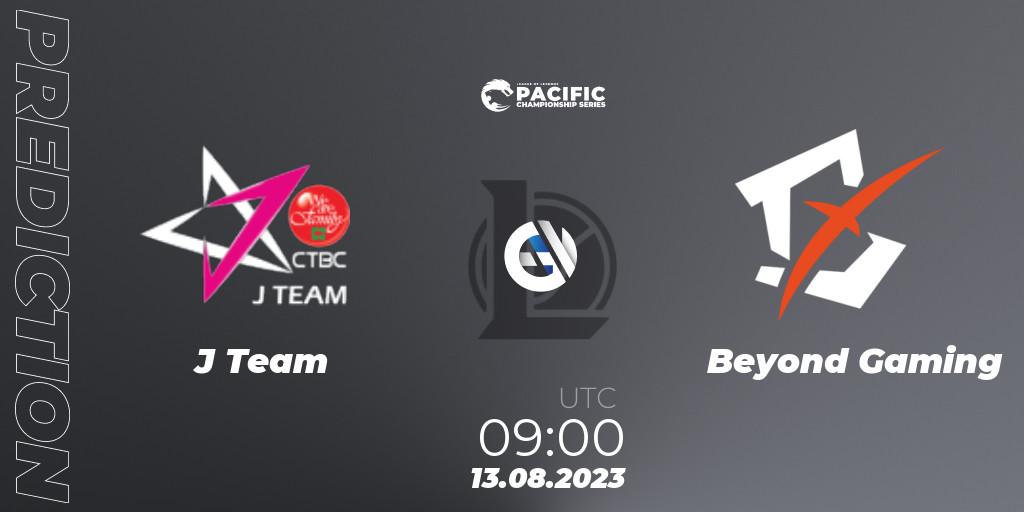 J Team vs Beyond Gaming: Betting TIp, Match Prediction. 13.08.2023 at 09:00. LoL, PACIFIC Championship series Playoffs