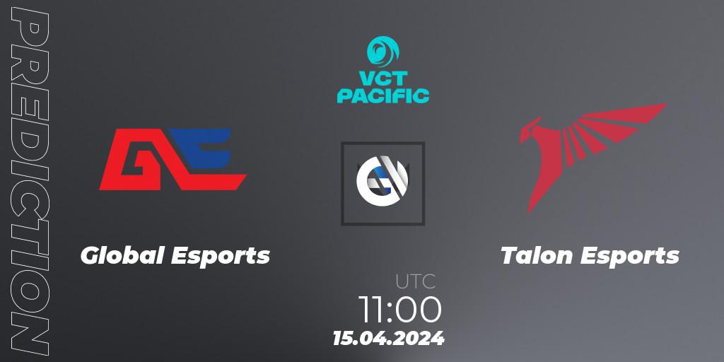 Global Esports vs Talon Esports: Betting TIp, Match Prediction. 15.04.2024 at 11:00. VALORANT, VALORANT Champions Tour 2024: Pacific League - Stage 1 - Group Stage