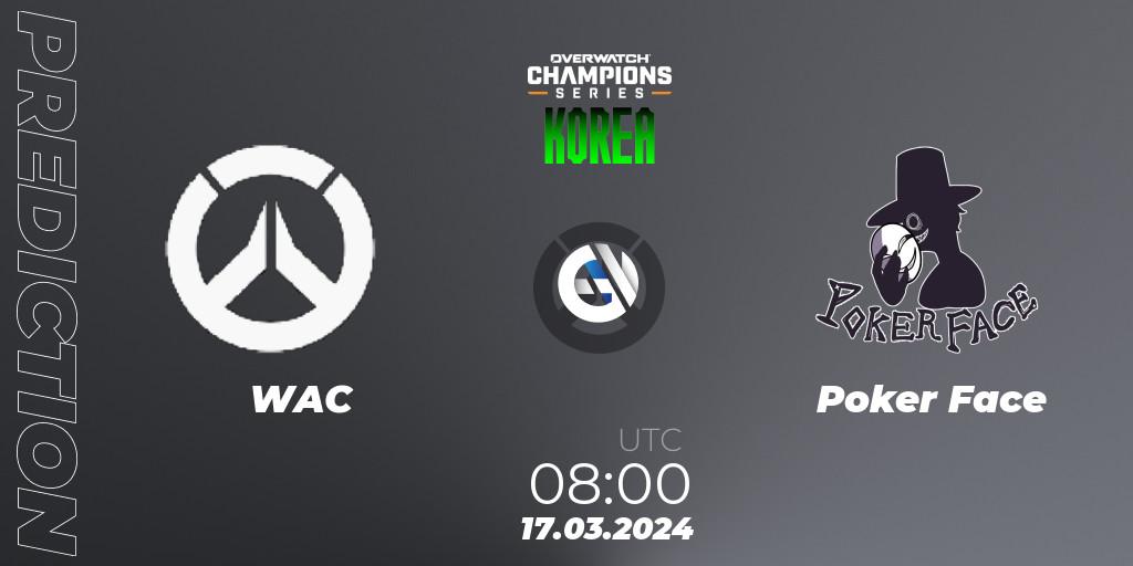 WAC vs Poker Face: Betting TIp, Match Prediction. 17.03.24. Overwatch, Overwatch Champions Series 2024 - Stage 1 Korea