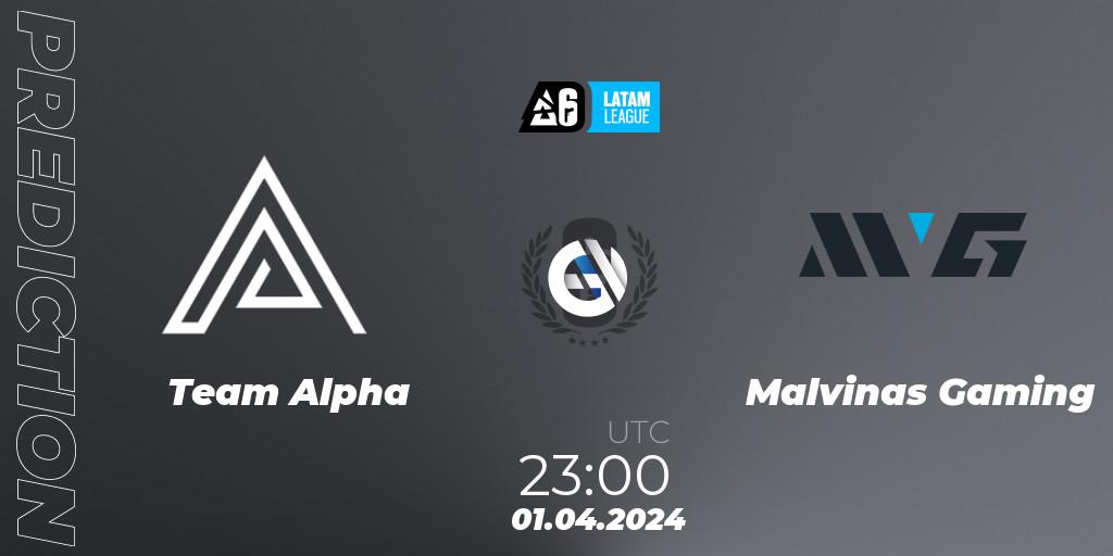 Team Alpha vs Malvinas Gaming: Betting TIp, Match Prediction. 01.04.2024 at 23:00. Rainbow Six, LATAM League 2024 - Stage 1: LATAM South