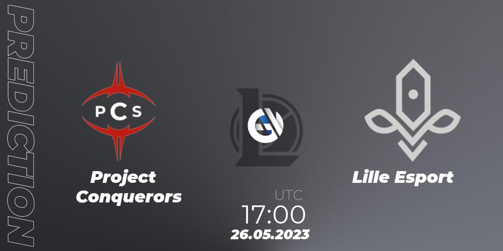 Project Conquerors vs Lille Esport: Betting TIp, Match Prediction. 26.05.2023 at 17:00. LoL, LFL Division 2 Summer 2023 - Group Stage